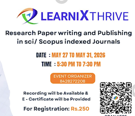 Five Days National Level FDP on Research Paper Writing and Publishing in SCI/Scopus Indexed Journals 2026 online Poster